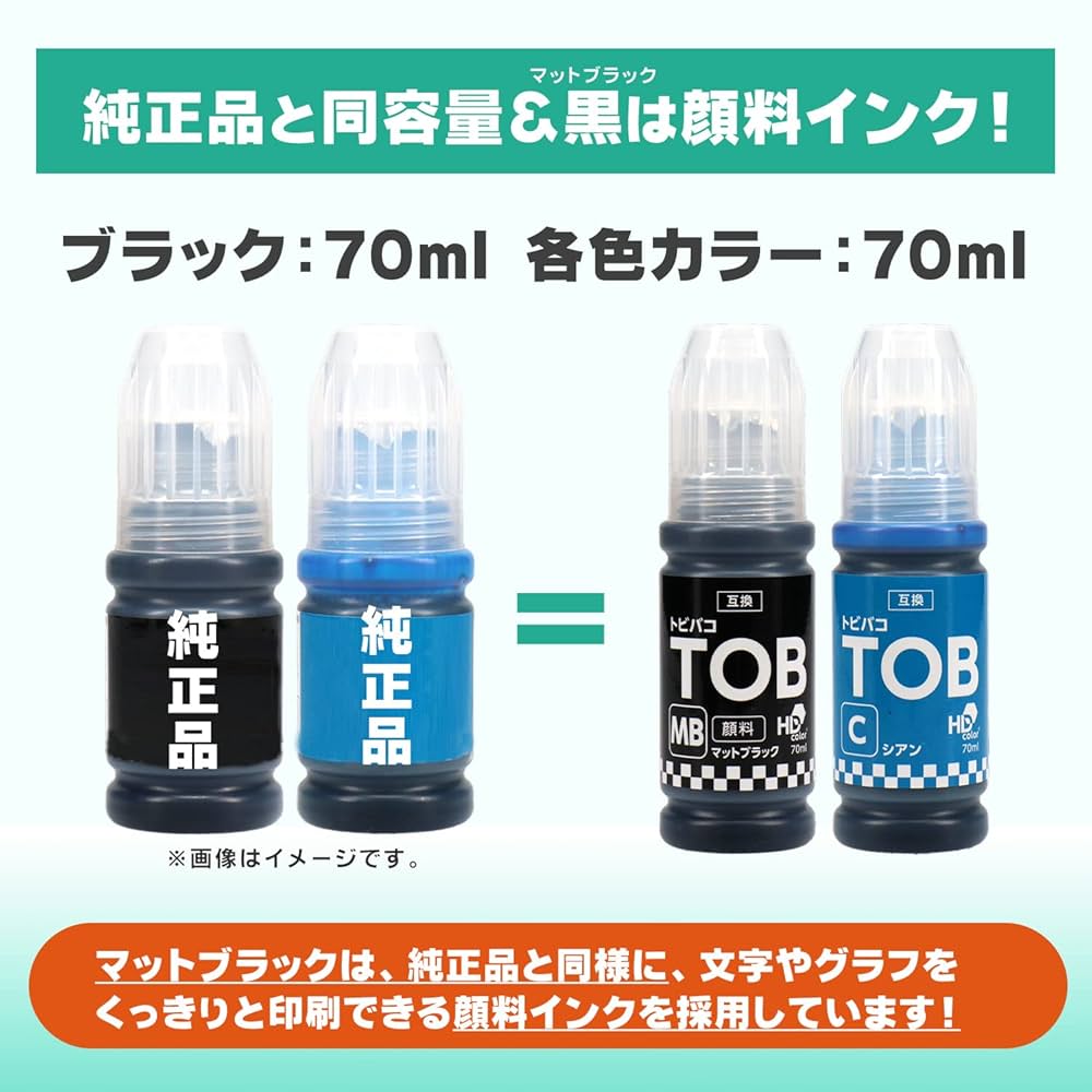 EPSON トビパコ インクカートリッジ 70ml 各色セット EPSON トビパコ インクカートリッジ 70ml 各色セット - メルカリ